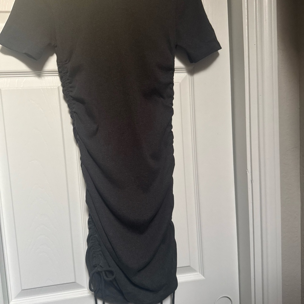Zara Black Ruched Mini Dress